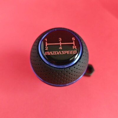 BLAU LEDER MAZDASPEED 5G SCHALTKNAUF für MAZDA 2 3 6 MX-5 CX-3 CX-5 SPORT RX8 NA