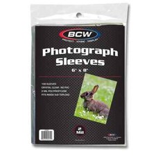 BCW 6x8 Photo Sleeves   Acid-Free Polypropylene, 100 Pack