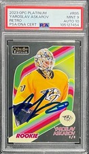 YAROSLAV ASKAROV SIGNED 2023 O-PEE-CHEE PLATINUM RETRO RC PSA 9 AUTO 10