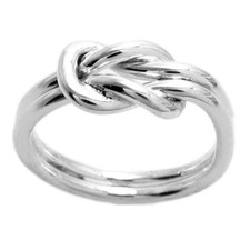 925 Sterling Silver Cute Love Knot Symbol Ring Size 5-9