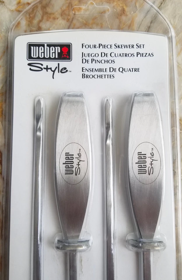 Weber Style Skewers Stainless steel Set of 4 - Image 3 of 4