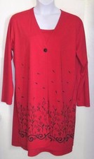 Style Studio misses plus sz 2X red black floral shift dress Lovely!  j116