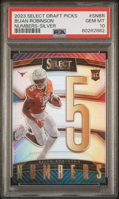 Bijan Robinson Panini Select Draft Picks Select Numbers #SNBR Silver