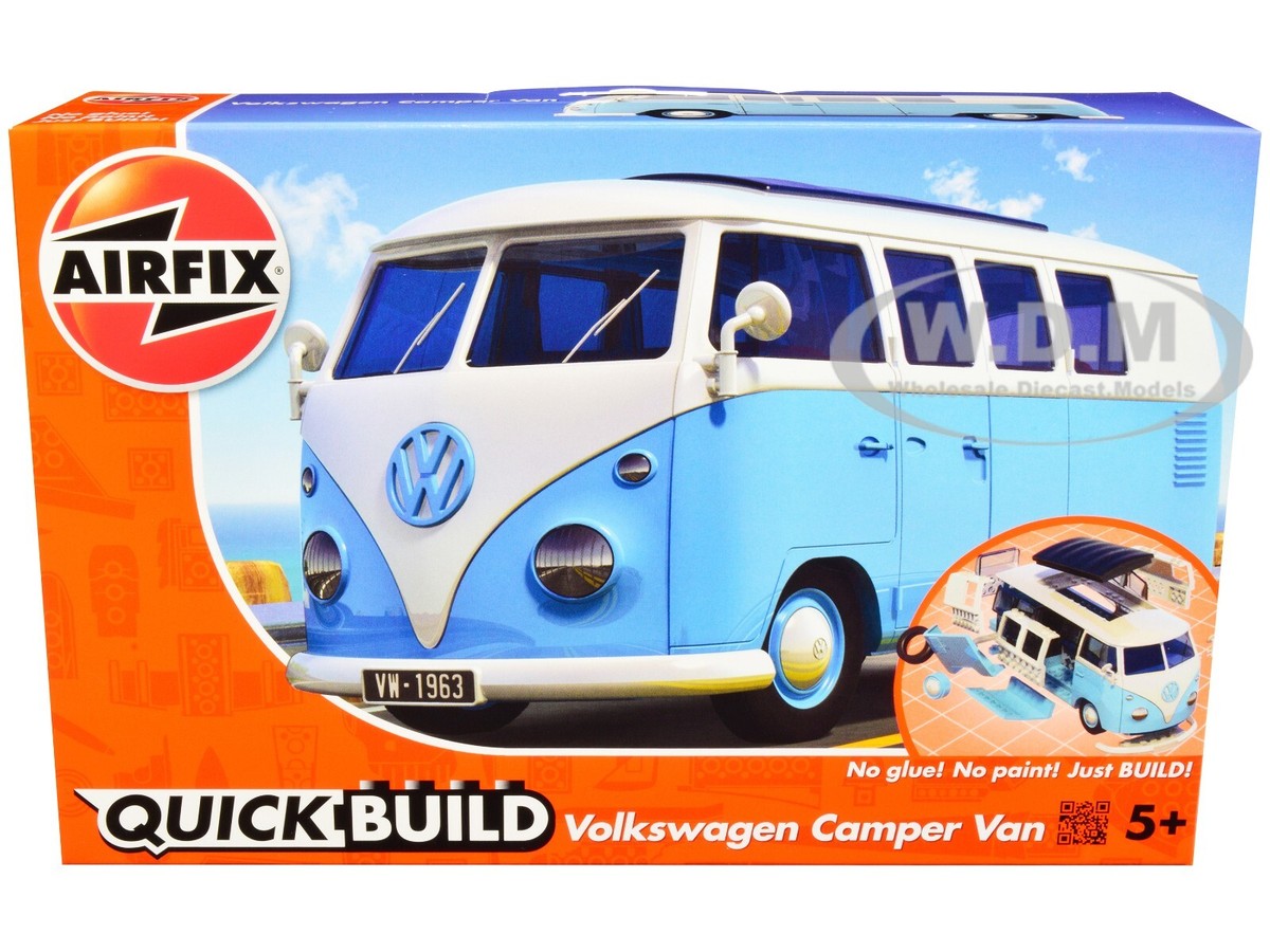 VOLKSWAGEN CAMPER VAN BLUE SNAP ON MODEL CAR KIT BY AIRFIX