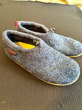 Giesswein Men's Wool Felt Slip-On Slippers Blue 7.5 M Rubber Sole