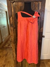 Voom by Joy Han vintage Silk Dress S Y2K Coral Bow Rhinestone Heart Mini USA
