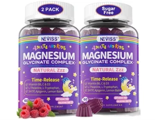 MAGNESIUM GLYCINATE COMPLEX Gummies for Adults Kids Sleep 60ct 2 Pack NEVISS