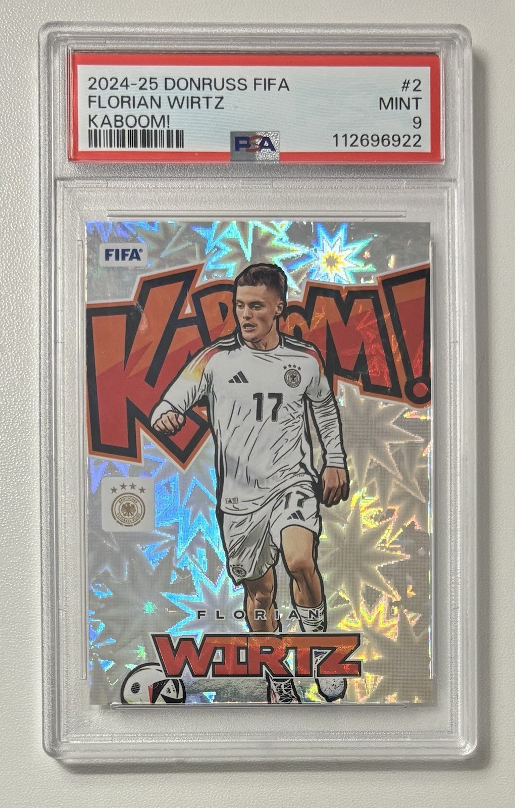 2024 Panini Donruss FIFA Kaboom! #2 Florian Wirtz SP Case Hit Mint PSA 9
