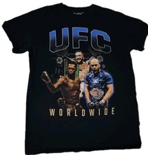 🔥 UFC Worldwide Jon Jones Connor McGregor Adesanya Black Shirt Small 27x18