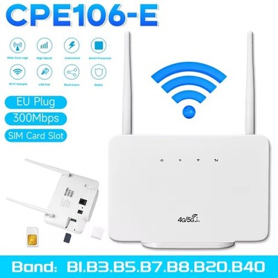 CPE106 E SIM Karten Router 4G 5G LTE WLAN bis 300 Mbit/s für Reise Einsatz
