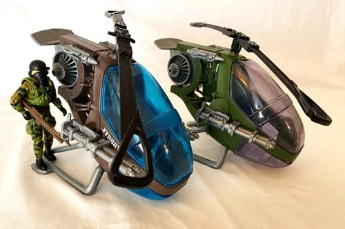 GI Joe ARAH 1990 Locust Helicopter + Custom General Locust + 1984 Rip Cord