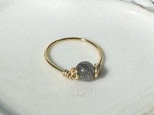 labradorite Gold Tone Wire Wrapped Women s Ring Size 6