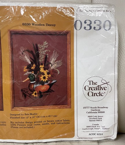 Vintage Needle Craft Kit The Creative Circle # 0330 "Wooden Decoy" New 1986 - Picture 8 of 10