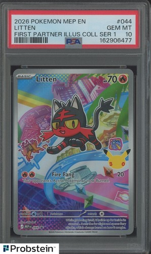 2026 Pokemon MEP EN First Partner Collection #044 Litten PSA 10 GEM MINT