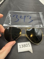 Bausch &amp; Lomb Ray-Ban Aviator 58-14 BL Vintage Gold Sunglasses G-15 Nice L0205