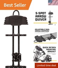 Durable 5-Spot Archery Quiver - Convenient Arrow Holder with Hanging Loop
