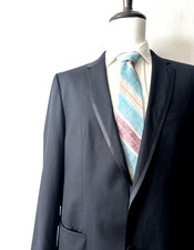 Hugo Boss Guabello Tuxedo Jacket Coat Men's 44R Black Formal Vrg. Wool-Silk 2-Bt