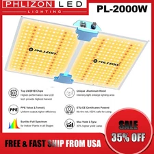 Phlizon PL2000W Plant LED Grow Light LM281B Dimmable Full Spectrum Indoor Lamp