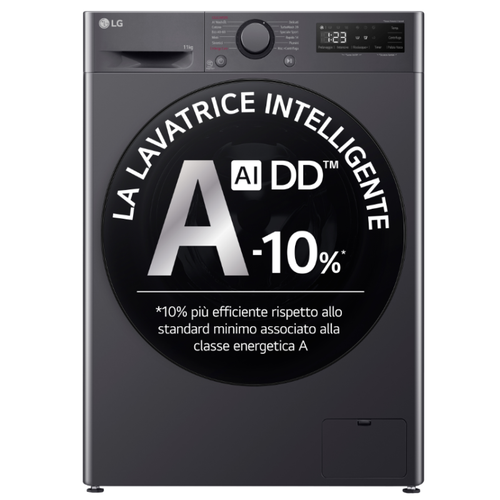 LG  F4R5011TSMB LAVATRICE  11 KG 1400 GIRI INVERTER AI DD VAPORE CL. A  NERO  - Foto 1 di 11