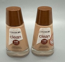 2 Pack Covergirl Clean Liquid Foundation For Normal Skin 145 Warm Beige New