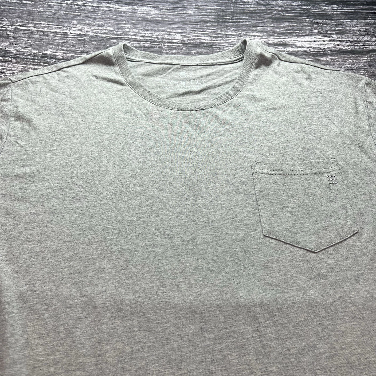 Free Fly Bamboo Flex Pocket Tee Gray Men's 3XL w/ Pocket Big & Tall