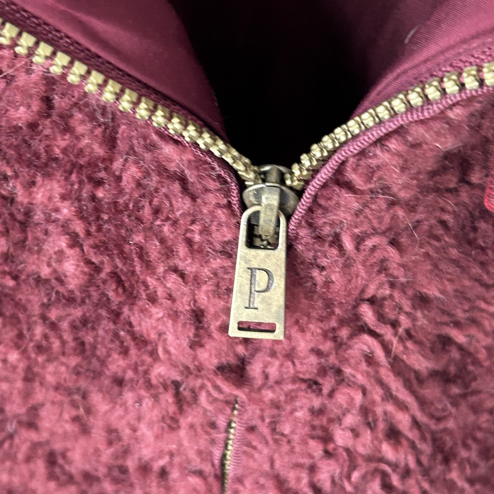 Pendleton Fuzzy Zip Jacket Size Medium Dark Red M… - image 7