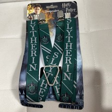 Suspenders - Slytherin Crest/Stripe Green/Black Harry Potter NWOT