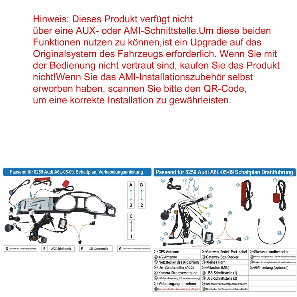 DAB+ 6+128G Carplay Android 14 Autoradio GPS Für Audi A6 C6 4F MMI 2G 2005-2009 - Bild 3 von 4