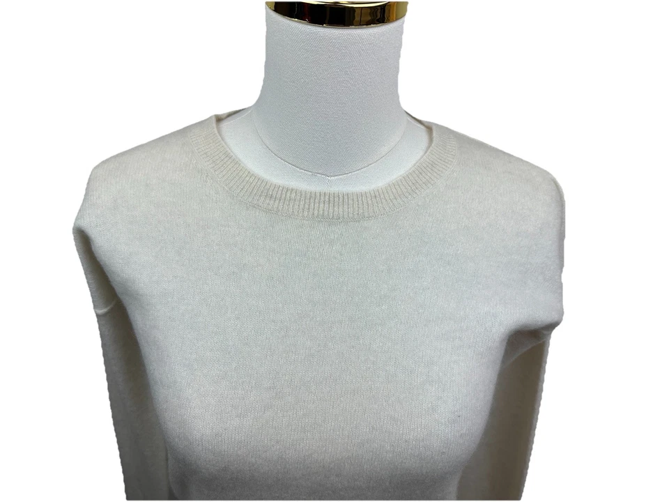 AQUA Cashmere High Low Crewneck Sweater - Cream - XS Retails:  $178 - Image 3 of 4