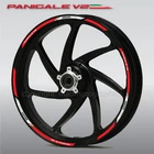 Panigale V2 motorcycle wheel decals stickers rim stripes for Ducati Corse Red W