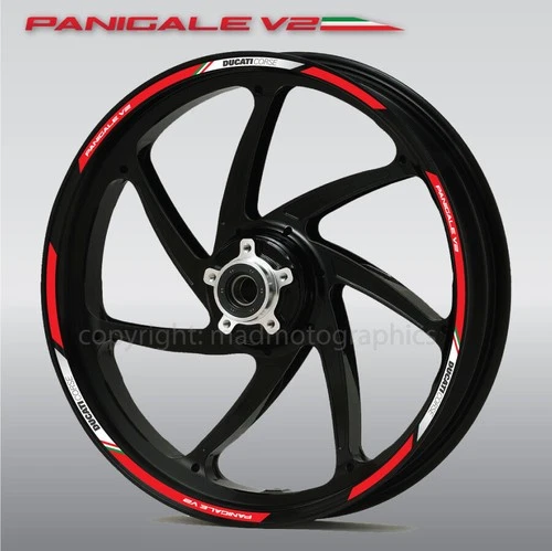 Panigale V2 motorcycle wheel decals stickers rim stripes for Ducati Corse Red W