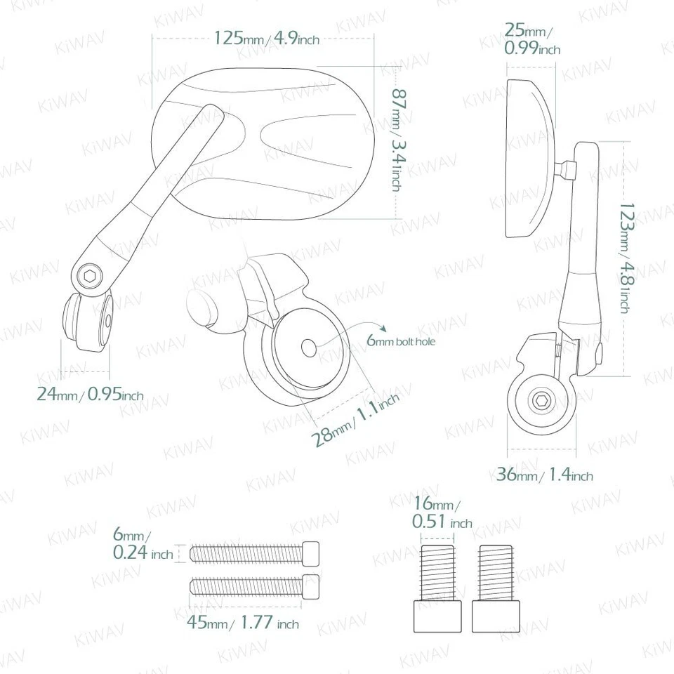 Espejos retrovisores negros con extremo de barra para motocicleta VAWiK marca E fuerte para Yamaha FZ-07 FZ-09 FZ10 Foto 2 de 4