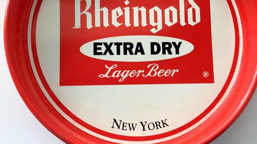 RHEINGOLD BREWERIES NEW YORK 12" METAL PUBLICIDAD BARRA EXHIBICIÓN BANDEJA PARA SERVIR - Imagen 2 de 6