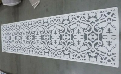 IVORY / DARK GREY 2' X 7' Stained Rug Reduced Price 1172589453 PARB636C-27