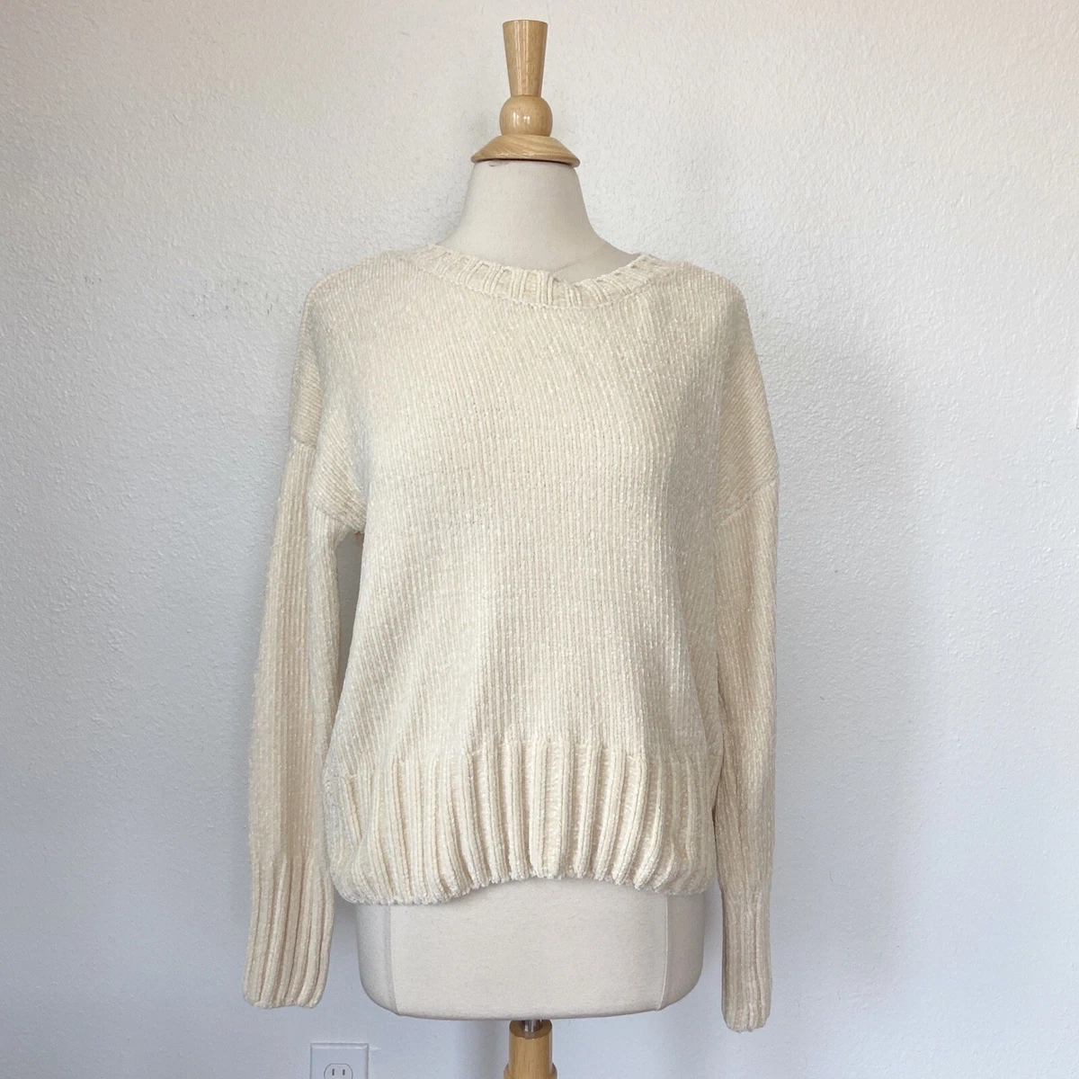 Ivory hotsell chenille sweater
