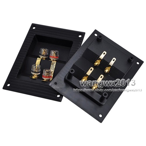 2pcs 137x100mm 4 Way Speaker Junction Box Copper Wiring Terminal Binding Post - Picture 2 of 16