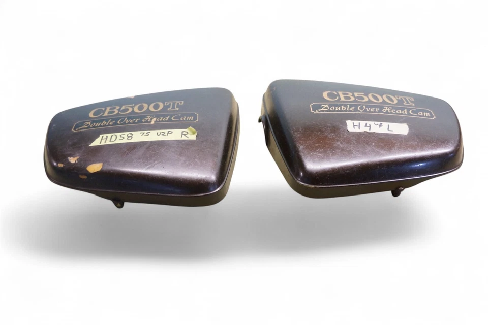 1975-76 Honda CB500T Left Right Side Cover Panel Double Over Head Hd58 *AH39 - Image 2 of 4
