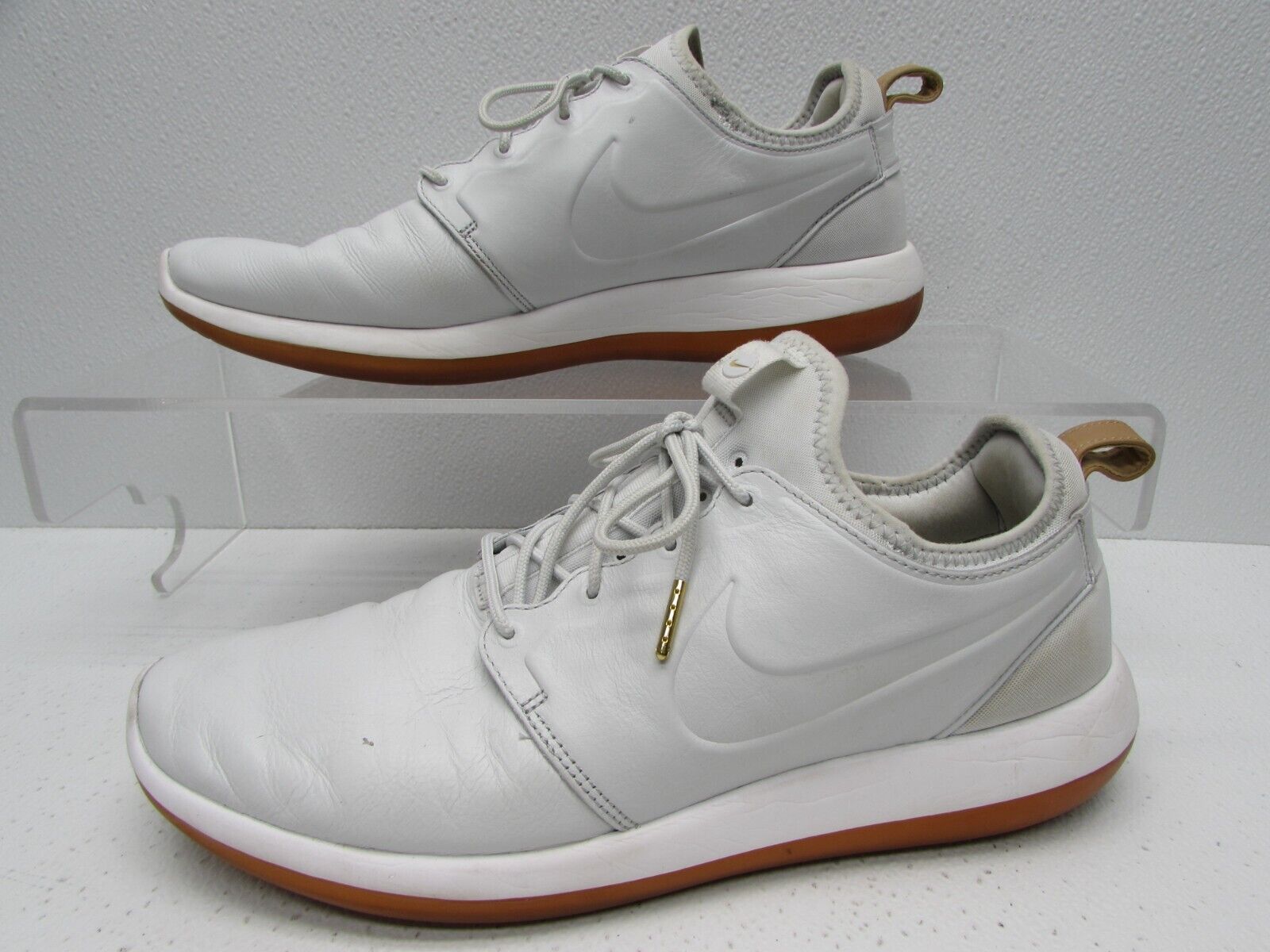 Nike Roshe Two Leather Premium Running Shoes Off White 881987-100 Mens 13