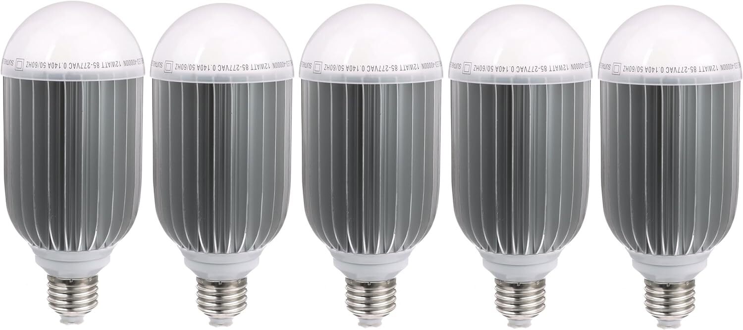 5-Pack 12W Warm White LED Hood Lamp - Energy-Efficient Lighting