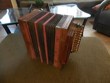 Antique all Wooden33 button Accordion Designed & Build by Max Bolete, 1800's