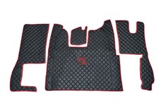 ECO LEATHER FLOOR MATS SET BLACK/RED -  FIT SCANIA  R   2017 +  NEW GENERATION