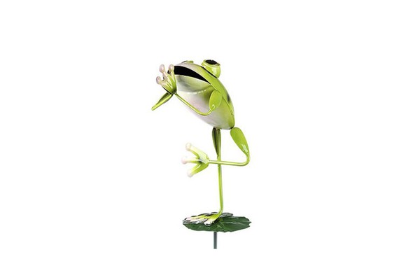 "Gartenstecker \"Frosch\", Frosch Stehend Metallstecker Gartendeko Stecker"-image