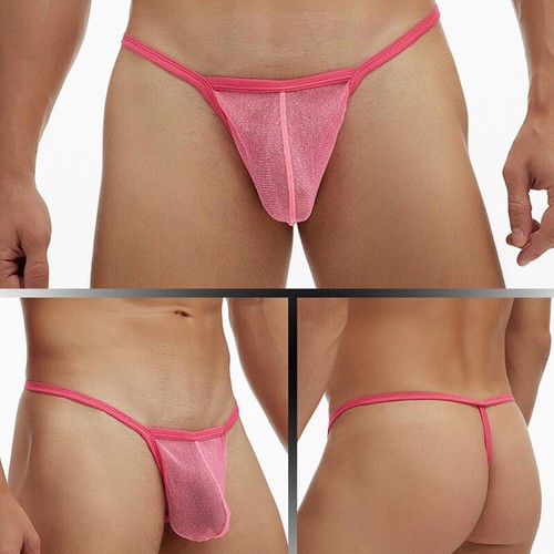 Uomo Rete Trasparente Marsupio Perizoma Slip Intimo T-Back Tanga Perizoma ♡ - Afbeelding 30 van 32