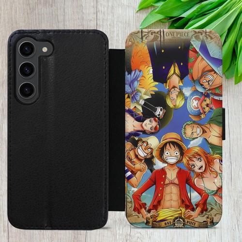 ONE PIECE LUFFY FLIP CASE FOR IPHONE SAMSUNG HUAWEI MANGA WALLET PHONE COVER - Picture 9 of 36