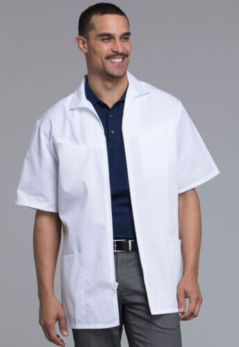 White Cherokee Scrubs Med-Man Mens Zip Front Jacket 1373 WHT - Picture 1 of 6