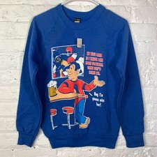 Vintage 80s Funny Football Cartoon Sweatshirt Size Small Screen Stars NWT