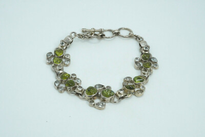 New Starborn Creations Sterling Silver Peridot & Topaz Bracelet