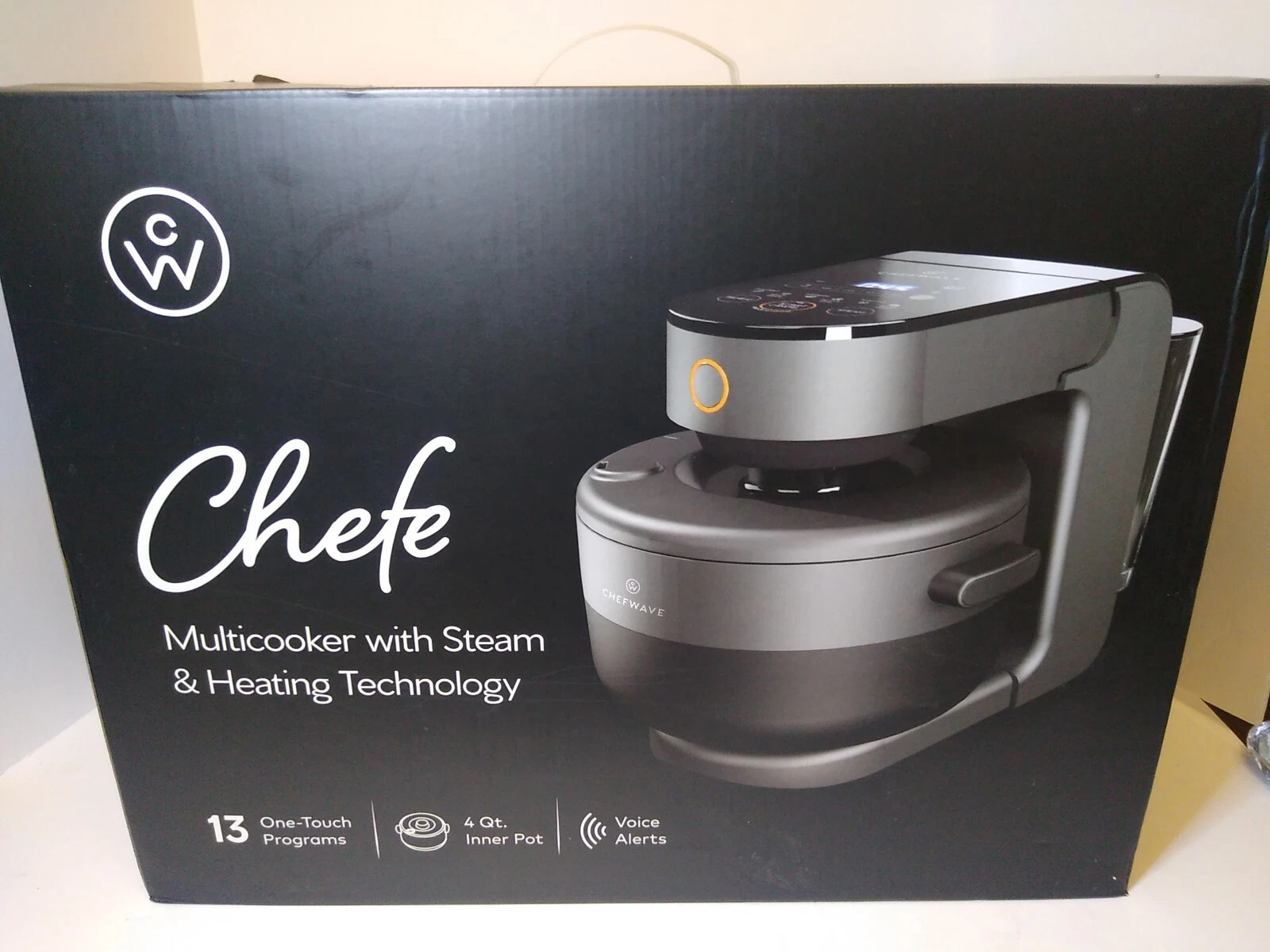 ChefWave 13-in-1 Programmable Multicooker 4 Qt. Pressurized Steam Technology New