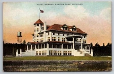 Hotel Ramona Park Harbor Springs Michigan MI Water Tower c1920 Postcard