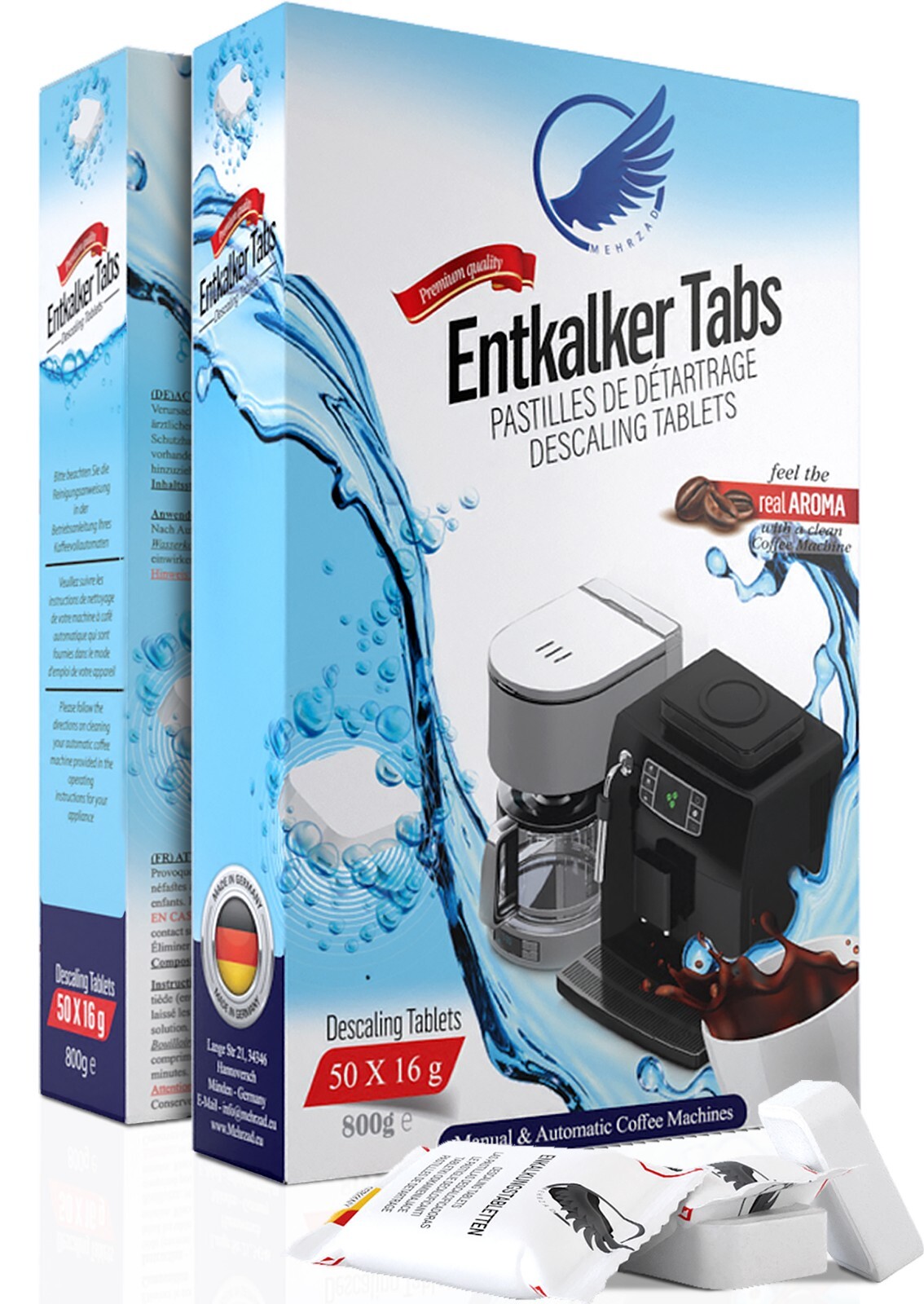 50 Entkalker Tabs │ Entkalkungstabletten Kompatibel mit allen Maschinen